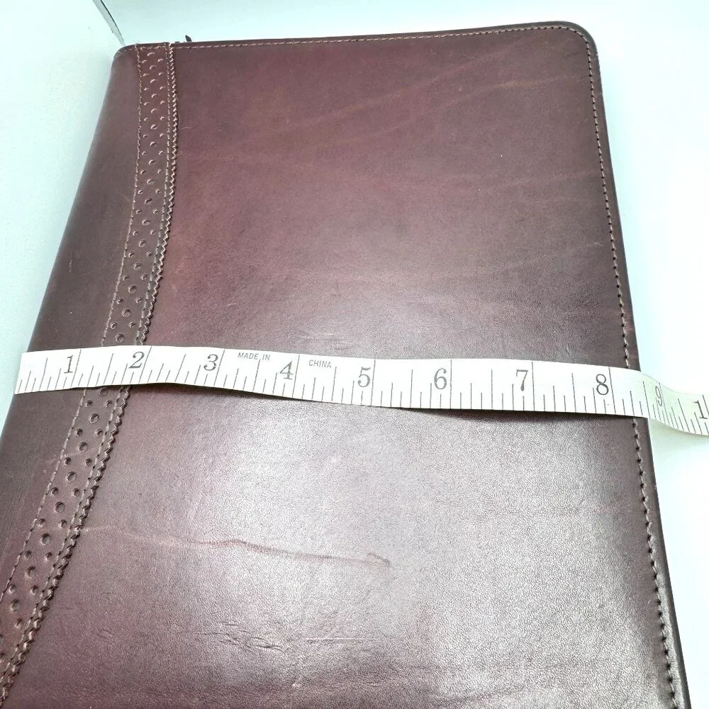 Franklin Covey Full Grain Aniline Leather Classic Sz Planner Zip 7 Ring Binder